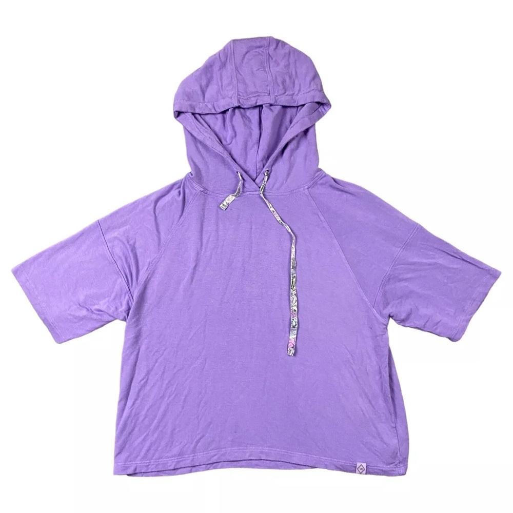 Vera Bradley Amethyst Short Sleeved Pajama Hoodie Lounge Top L